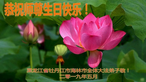 Image for article Praktisi Falun Dafa dari Provinsi Heilongjiang Merayakan Hari Falun Dafa Sedunia dan Dengan Hormat Mengucapkan Selamat Ulang Tahun kepada Guru Li Hongzhi (19 Ucapan)