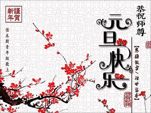 Image for article Praktisi Falun Dafa Muda dan Tua, dan Keluarga Mereka, Mengucapkan Selamat Tahun Baru kepada Guru Li Hongzhi Terhormat