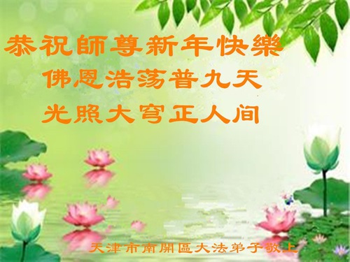 Image for article تمرین‌کنندگان فالون دافا از تیانجین با احترام سال نو را به استاد لی هنگجی تبریک می‌گویند (25 تبریک)