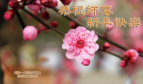 Praktisi di Inggris dengan Hormat Mengucapkan Selamat Tahun Baru kepada Guru Li Hongzhi!