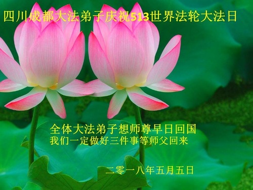 Image for article Praktisi Falun Dafa dari Kota Chengdu Merayakan Hari Falun Dafa Sedunia dan Dengan Hormat Mengucapkan Selamat Ulang Tahun kepada Guru Li Hongzhi (25 Ucapan)