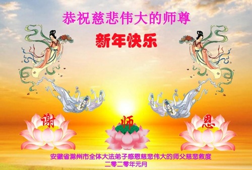 Image for article Praktisi Falun Dafa dari Provinsi Anhui dengan Hormat Mengucapkan Selamat Tahun Baru Imlek kepada Guru Li Hongzhi (23 Ucapan) 