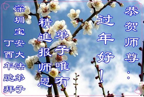 Image for article Praktisi Falun Dafa dari Provinsi Guangdong dengan Hormat Mengucapkan Selamat Tahun Baru Imlek kepada Guru Li Hongzhi (27 Ucapan)