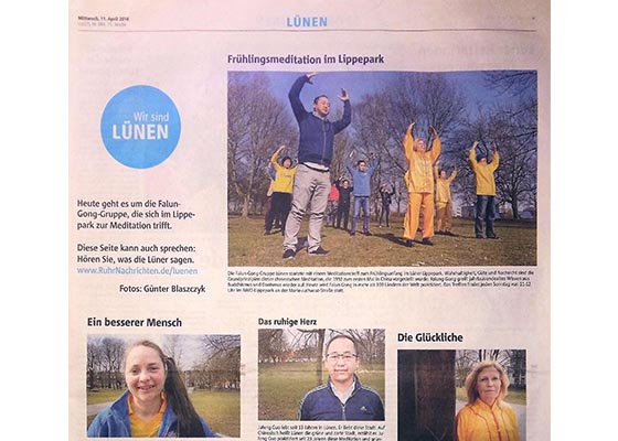 Image for article German Newspaper Reports on Group Practicing Falun Gong in a Park
