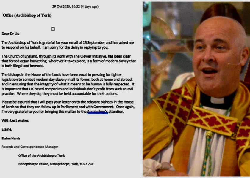 Image for article The Archbishop of York: Forced Organ Harvesting Is Both Illegal and Immoral