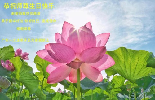 Image for article Praktisi Falun Dafa dari Provinsi Guangdong Merayakan Hari Falun Dafa Sedunia dan Dengan Hormat Mengucapkan Selamat Ulang Tahun kepada Guru Li Hongzhi (27 Ucapan)