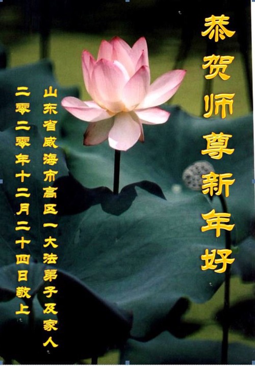 Image for article Praktisi Falun Dafa dari Shandong Mengucapkan Selamat Tahun Baru kepada Guru Li Hongzhi Terhormat (22 Ucapan)