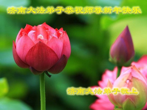 Image for article ​I praticanti della Falun Dafa di Jinan augurano rispettosamente al Maestro Li Hongzhi un felice anno nuovo cinese (27 saluti) 