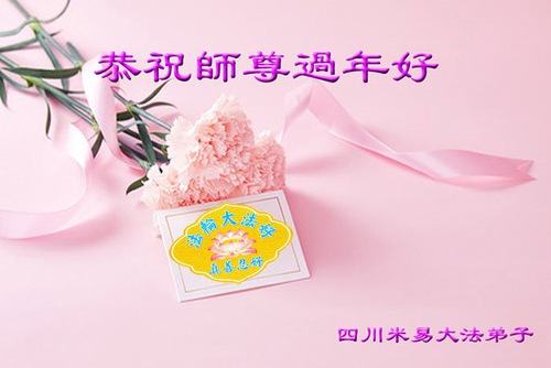 Image for article I praticati della Falun Dafa della provincia dello Sichuan augurano rispettosamente al Maestro Li Hongzhi un felice anno nuovo cinese (23 Auguri)