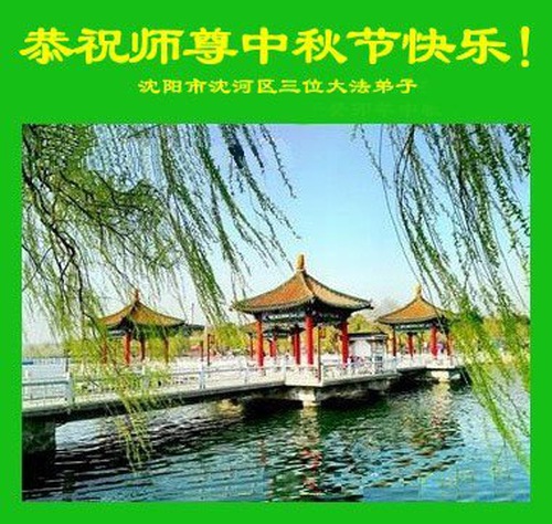 Image for article I praticanti della Falun Dafa della città di Shenyang augurano rispettosamente al Maestro Li Hongzhi una felice Festa di Metà Autunno (25 auguri) 