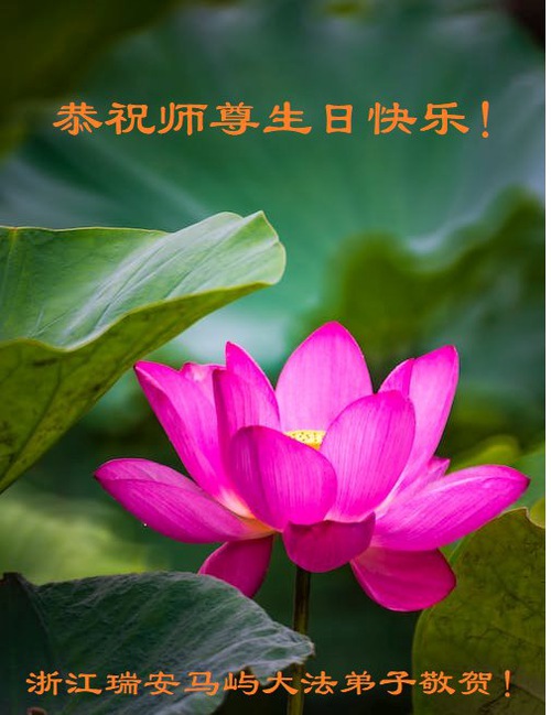 Image for article Praktisi Falun Dafa dari Provinsi Zhejiang Merayakan Hari Falun Dafa Sedunia dan Dengan Hormat Mengucapkan Selamat Ulang Tahun kepada Guru Li Hongzhi (25 Ucapan)