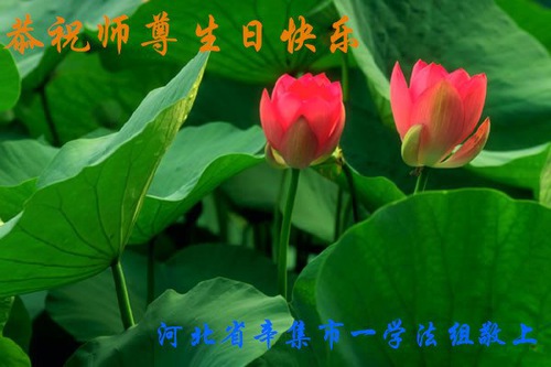 Image for article I praticanti della Falun Dafa della città di Shijiazhuang celebrano la Giornata mondiale della Falun Dafa e augurano rispettosamente al Maestro Li Hongzhi un buon compleanno (25 auguri) 