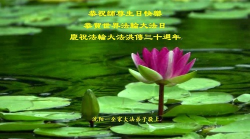 Image for article I praticanti della Falun Dafa della città di Shenyang celebrano la Giornata mondiale della Falun Dafa e augurano rispettosamente un buon compleanno al Maestro Li Hongzhi (24 auguri) 