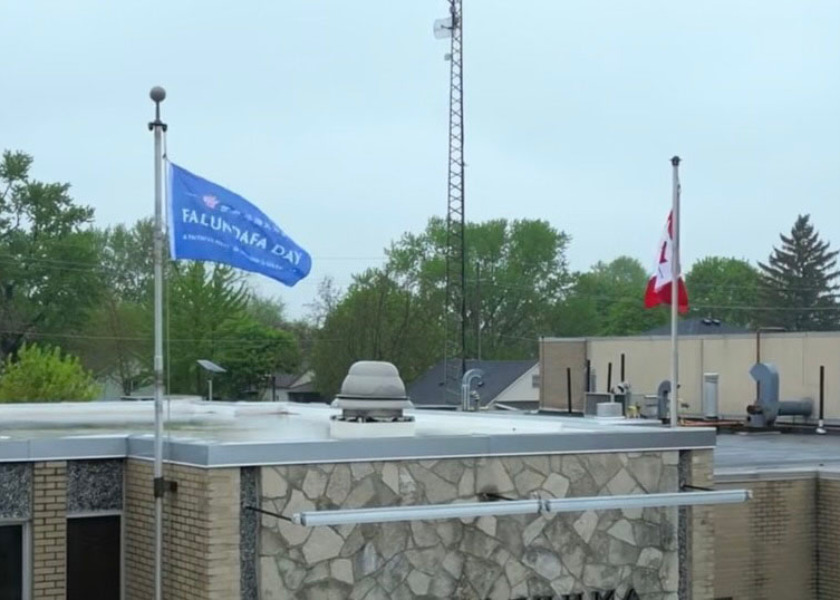 Image for article Canada: World Falun Dafa Day Flag Raised in Two Cities
